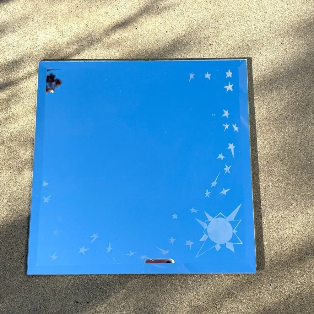 Vintage beveled mirror star starburst home decor tray